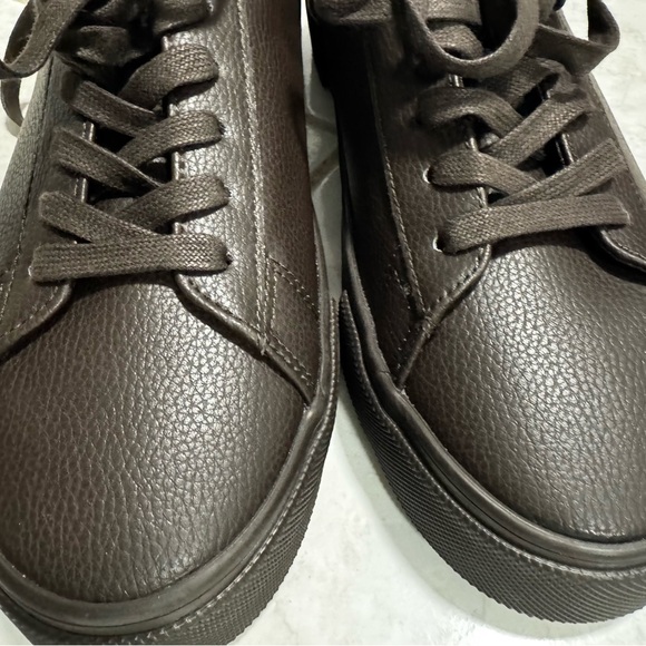 H&M Men’s Brown Faux Leather Lace-Up Casual Sneakers Size 10 - Picture 7 of 8